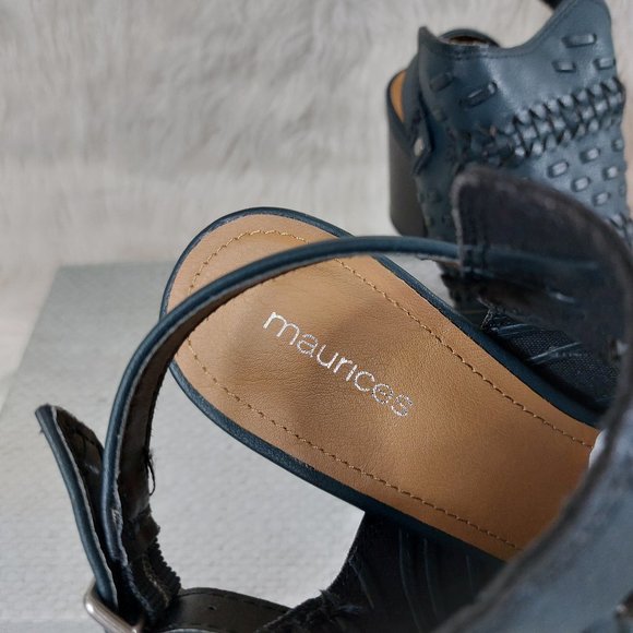 Maurices Women's Grey Woven Slip On High Heels Sandals Size: 8 - Picture 2 of 9